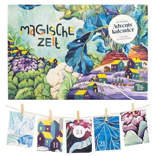 Calendrier de l'avent bio Magic Garden Seeds du jardin autonome coloré, sachets de graines