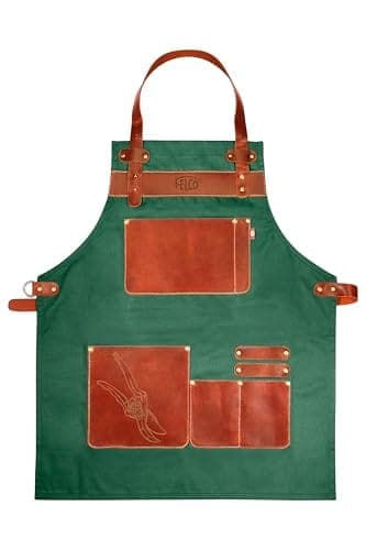 Tablier de jardinage Felco 490 en cuir de buffle et toile, avec poches