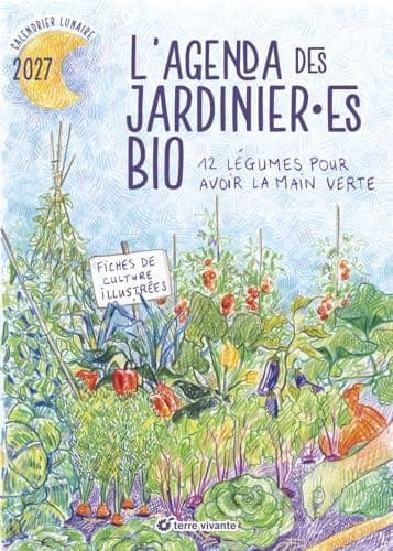 L'agenda des jardinier.es bio 2027 des éditions Terre vivante, couverture de face