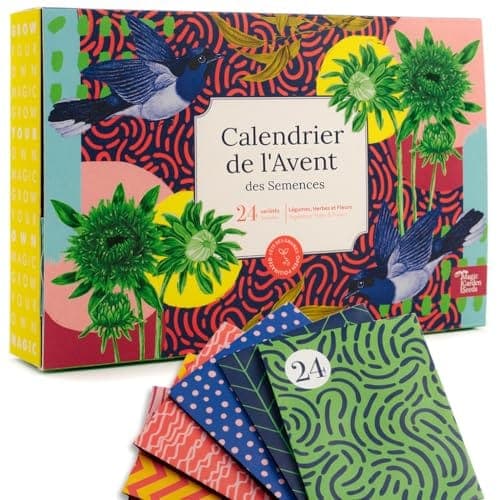 Calendrier de l'avent Magic Garden Seeds avec ses sachets de graines potagères et florales