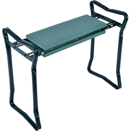 Banc de jardin noir et vert à structure d'acier et assise en mousse