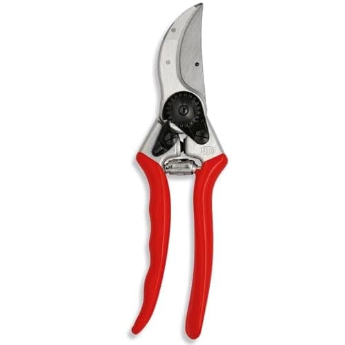 Sécateur Felco 2 à poignées rouges en aluminium forgé, vu sur fond blanc