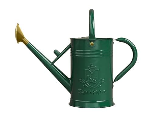 Arrosoir vert foncé en acier galvanisé de style vintage, avec sa pomme amovible