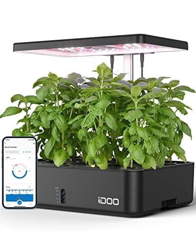 Potager d'intérieur connecté iDOO à douze capsules, avec lampe et ventilateur intégrés