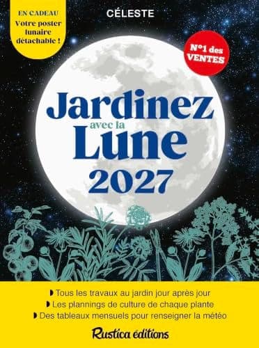 Jardinez avec la lune 2027 des éditions Rustica, couverture de face