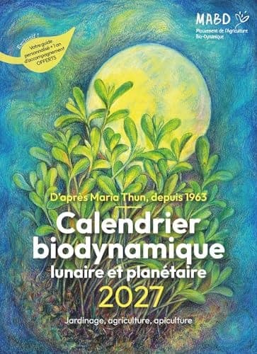 Calendrier biodynamique lunaire et planétaire 2027 d'après Maria Thun, couverture de face