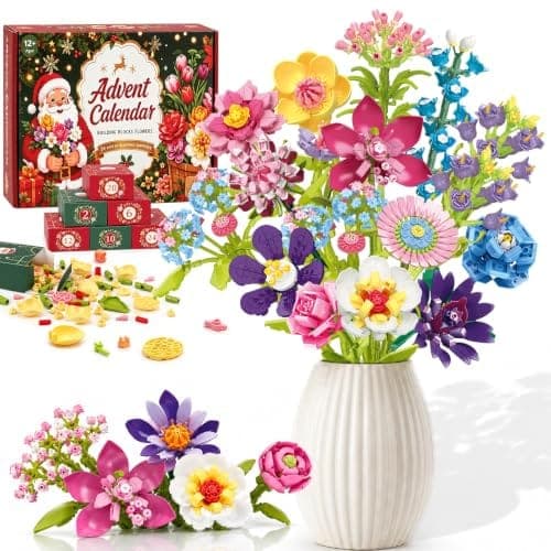 Calendrier de l'avent Cheffery avec ses 24 boîtes numérotées et les fleurs à assembler