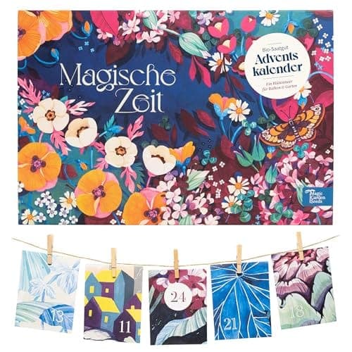 Calendrier de l'avent bio Magic Garden Seeds consacré aux fleurs sauvages et à leurs sachets