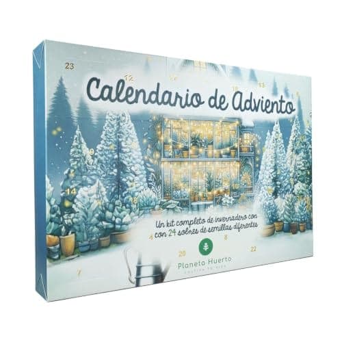 Calendrier de l'avent de graines Planeta Huerto livré avec sa mini serre réutilisable